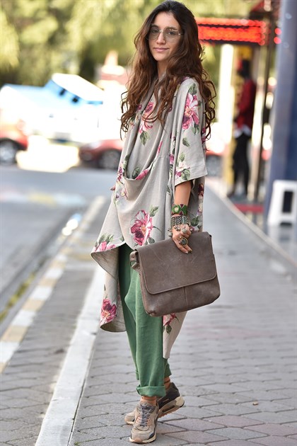 Green Stitched Harem Trouser - Şaman Butik | Boho Fashion