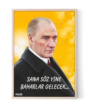 Atatürk Sarı Poster