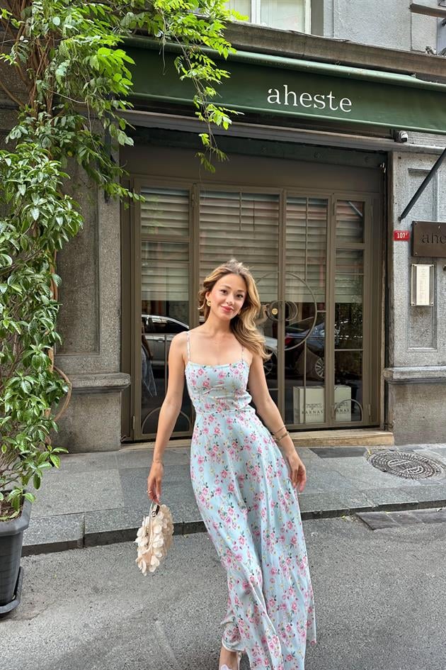 Askılı Jessica Elbise Mavi