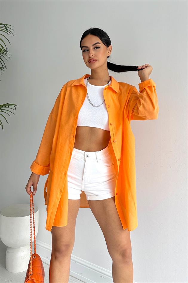Oversized Trend Gömlek Oranj