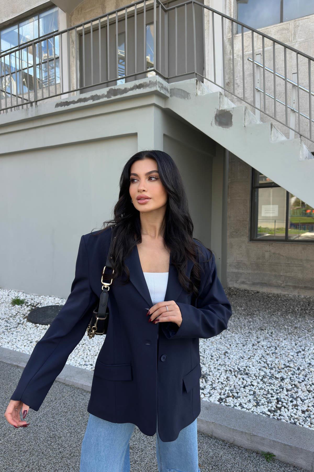 Blazer Kruvaze Ceket Lacivert · 4