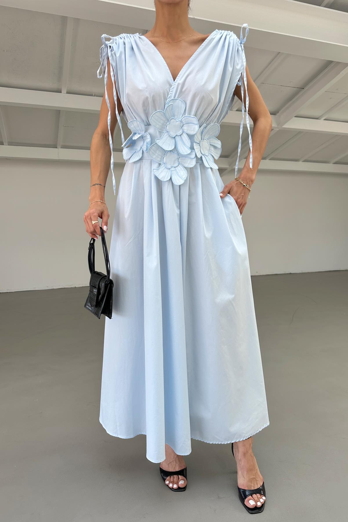 Flora Elbise Mavi