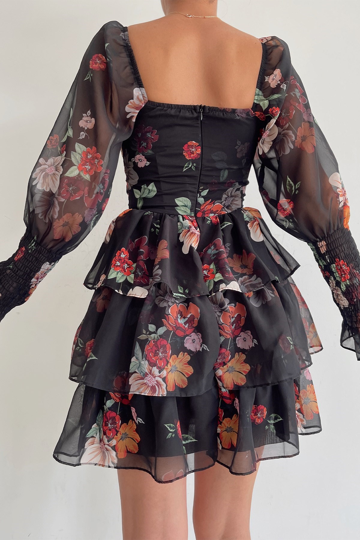 Dark Katlı Mini Şifon Elbise - My Love Butik | Modadaki Göz Alıcı Şıklık