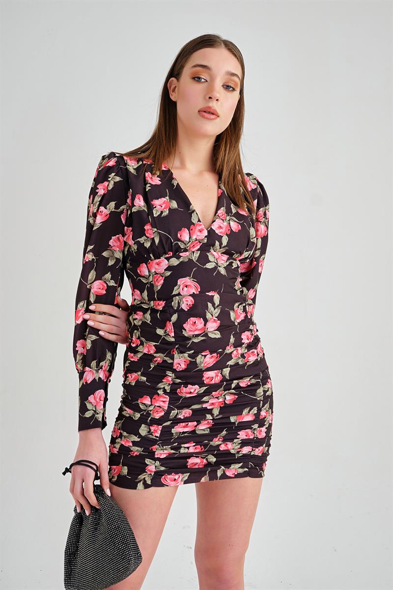 Vera Drape Elbise Siyah