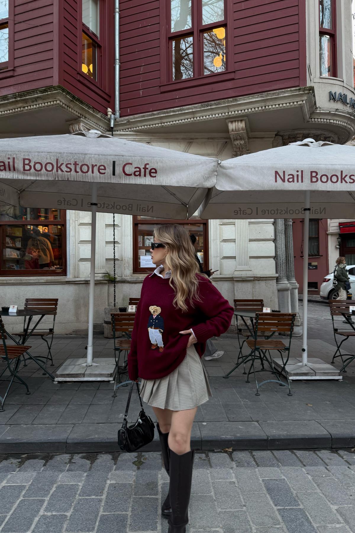 Kareli Pileli Etek Sarı