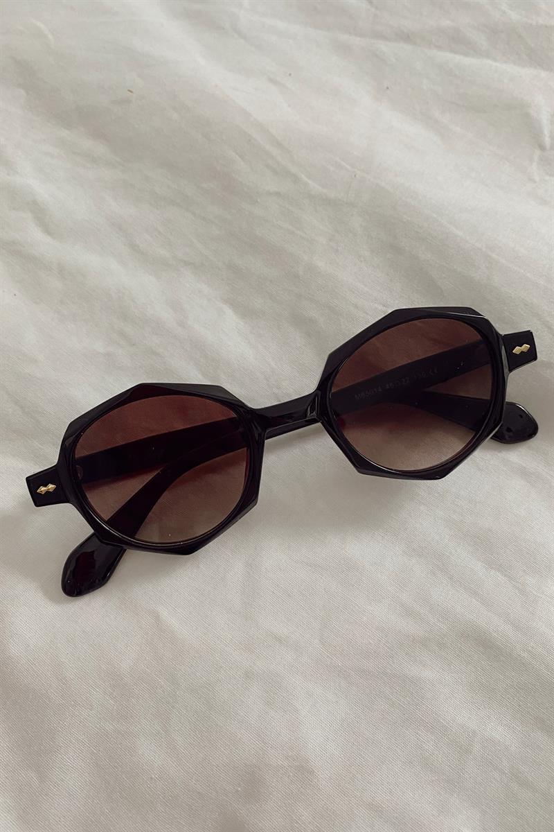 Kristal Çerçeveli Güneş Gözlüğü Siyah