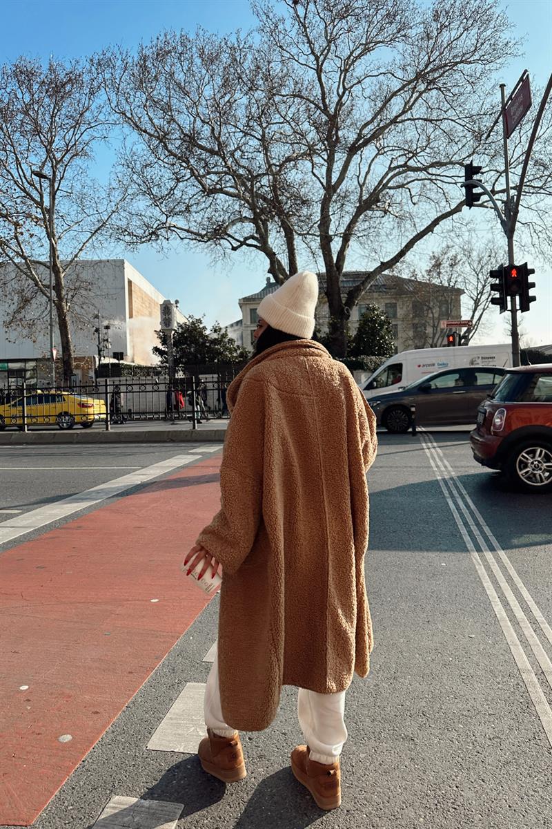 Cep Detay Çıtçıtlı Teddy Kaban Camel · 3