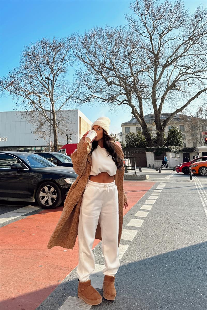Cep Detay Çıtçıtlı Teddy Kaban Camel · 2
