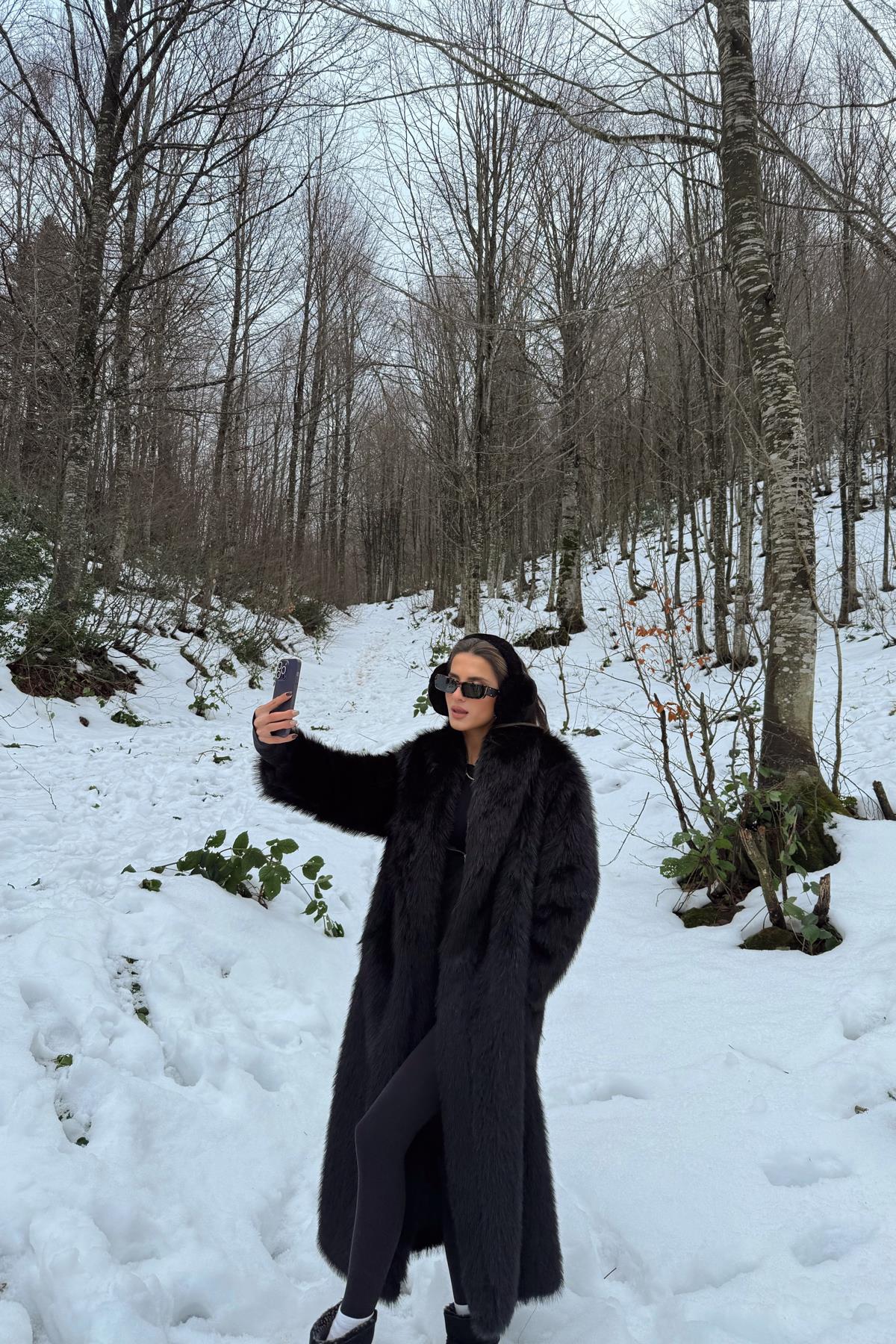 Premium Maxi Kaban Siyah