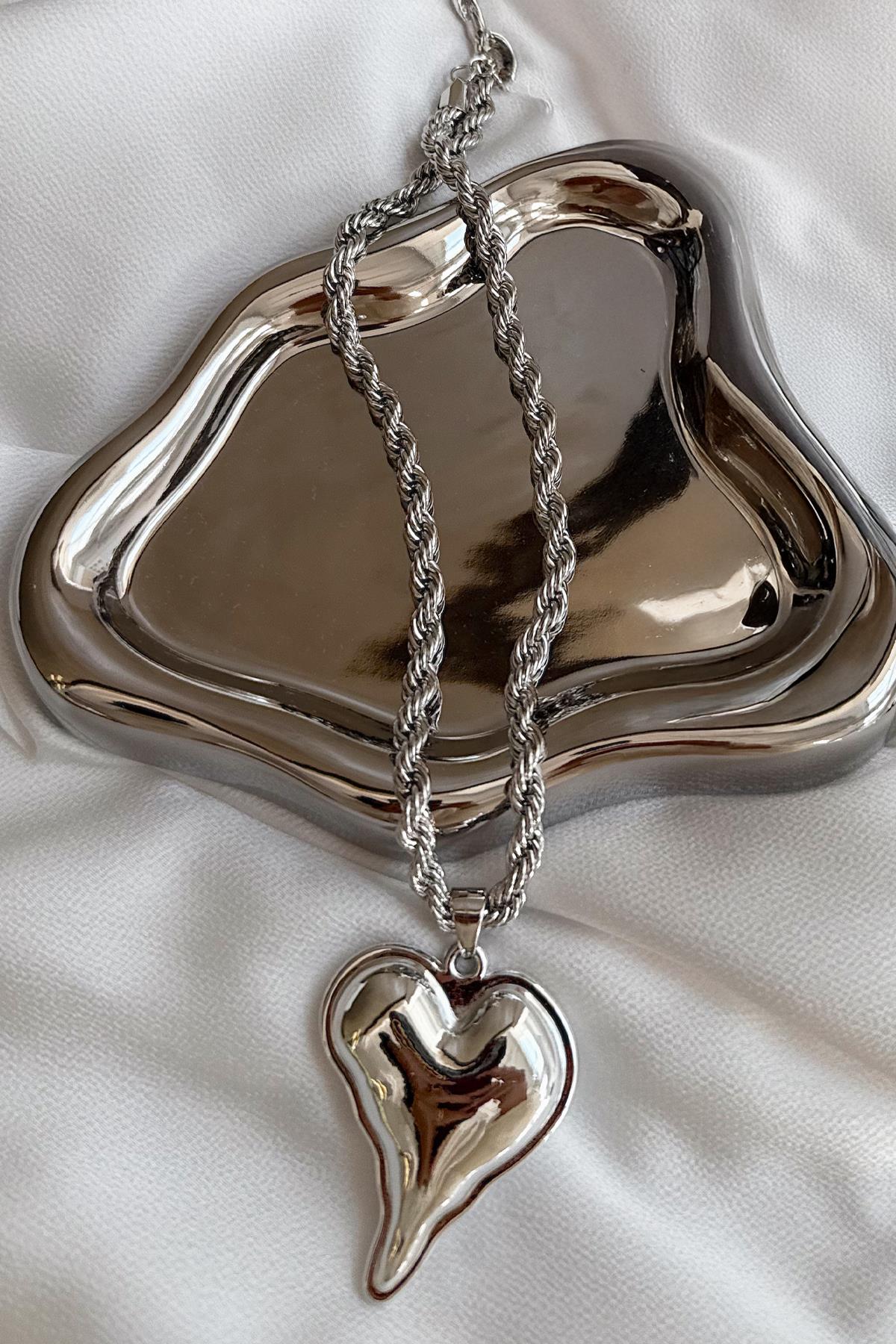 Love Uzun Kolye Gümüş