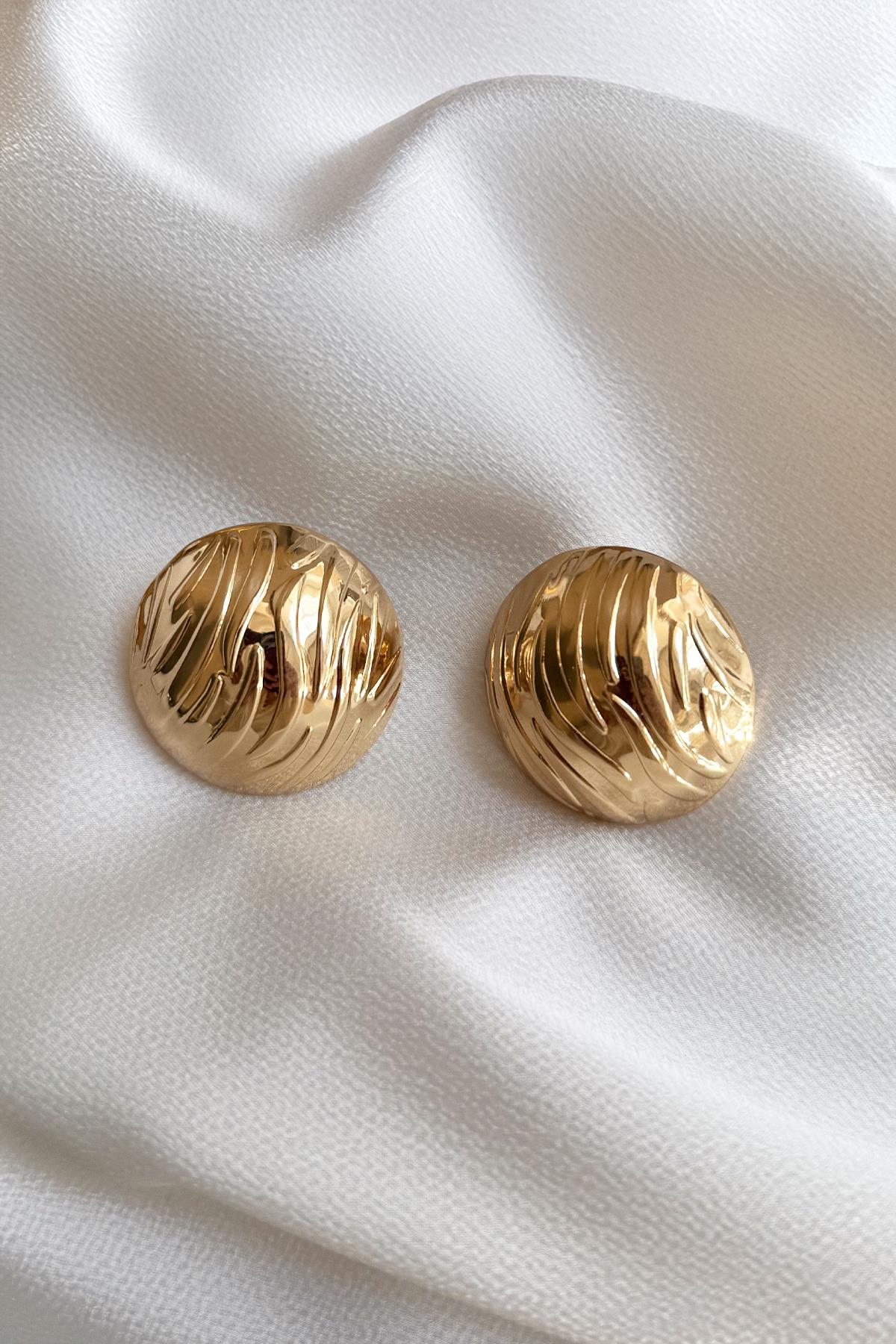 Gold Bombeli Küpe Gold