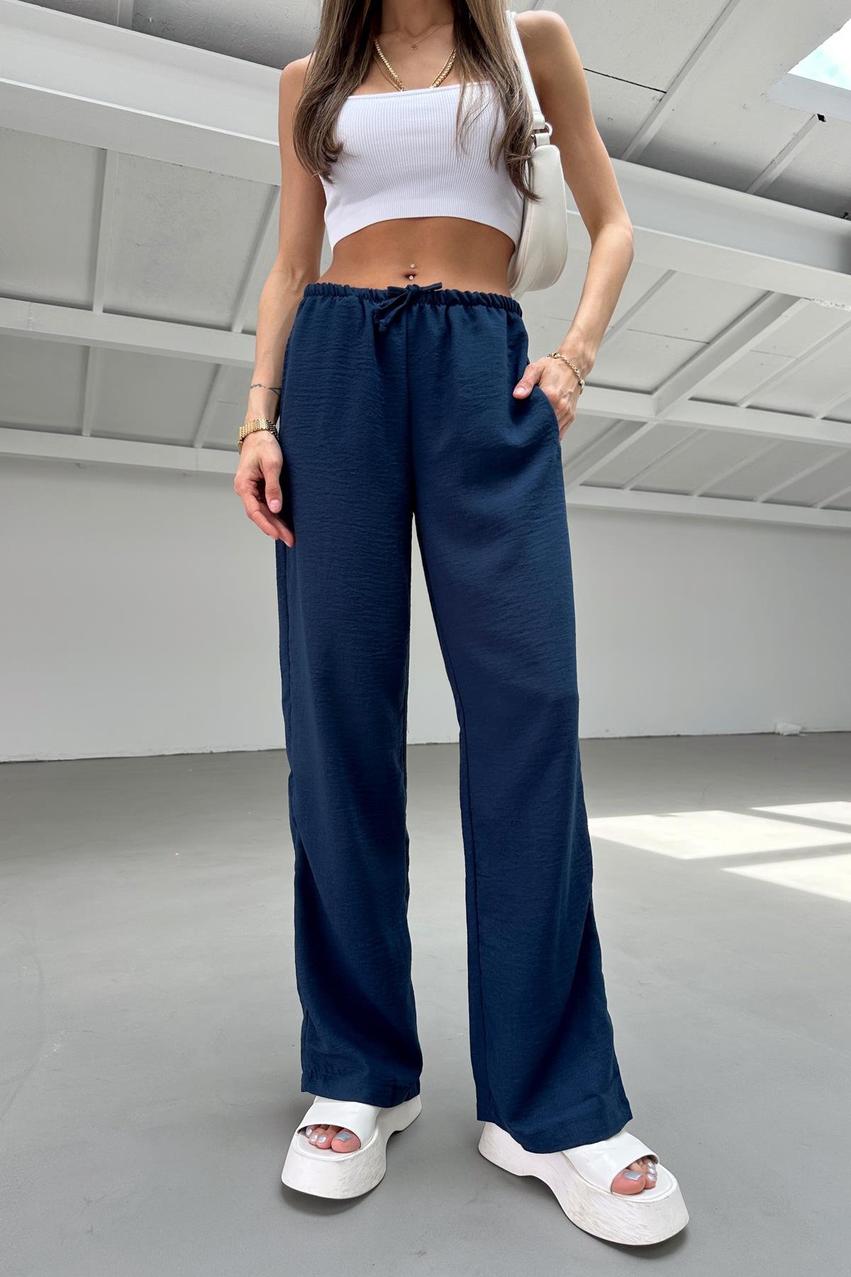 Bağcıklı Pantolon Lacivert