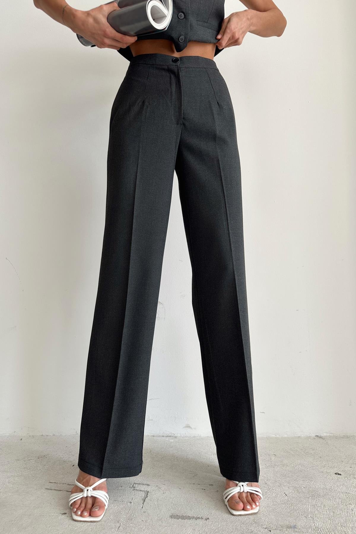 Double Palazzo Pantolon Antrasit