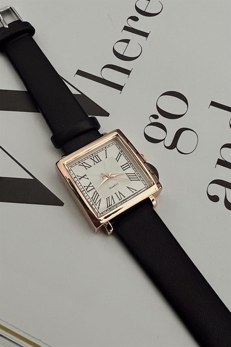 Roma Rakamlı Farah Saat Siyah