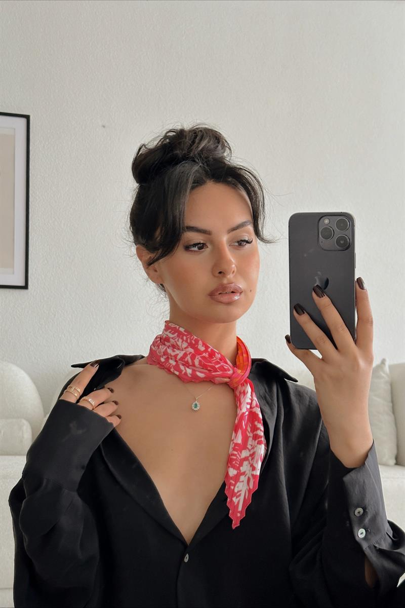 Desenli Fitilli Şal Pembe