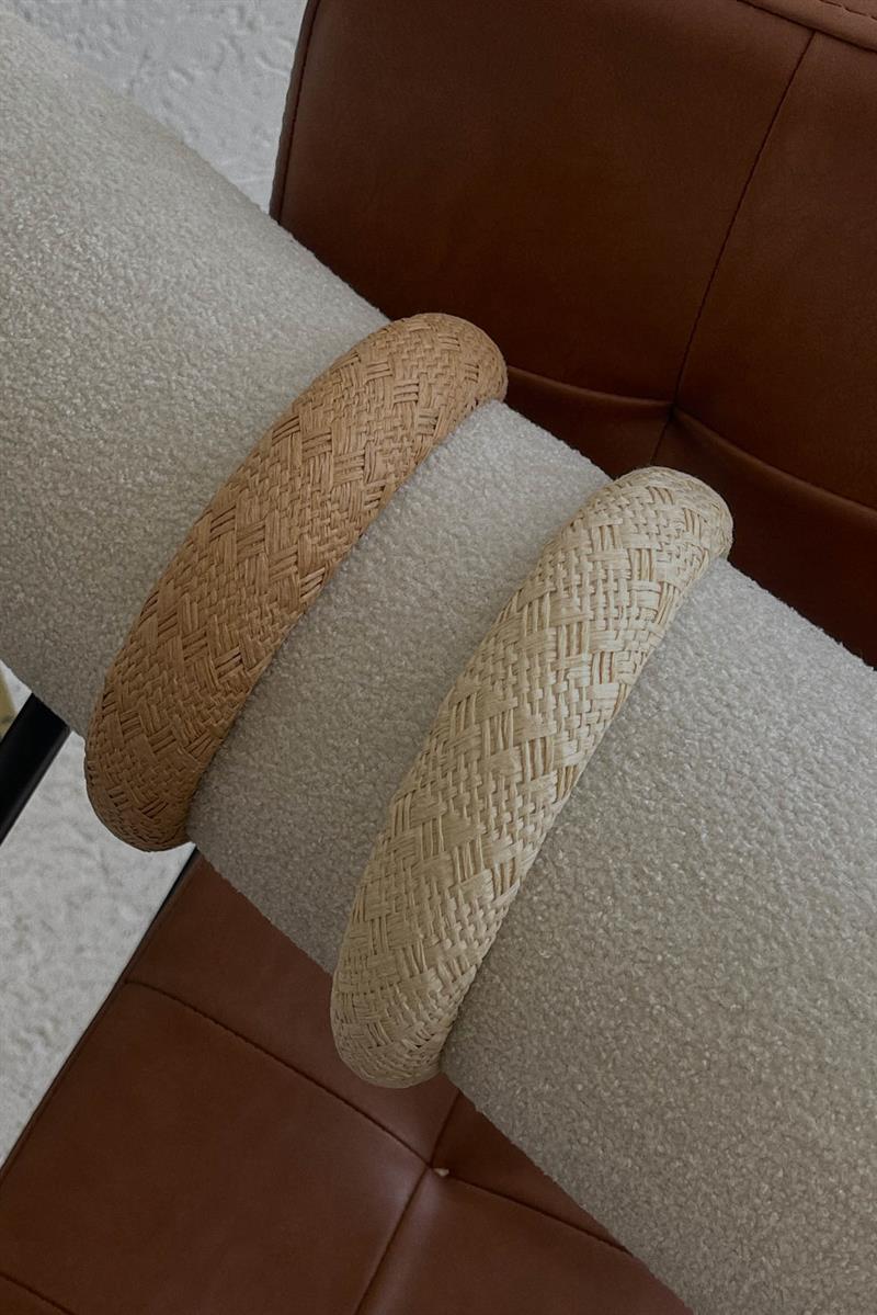 Hasır Örgü Taç Camel