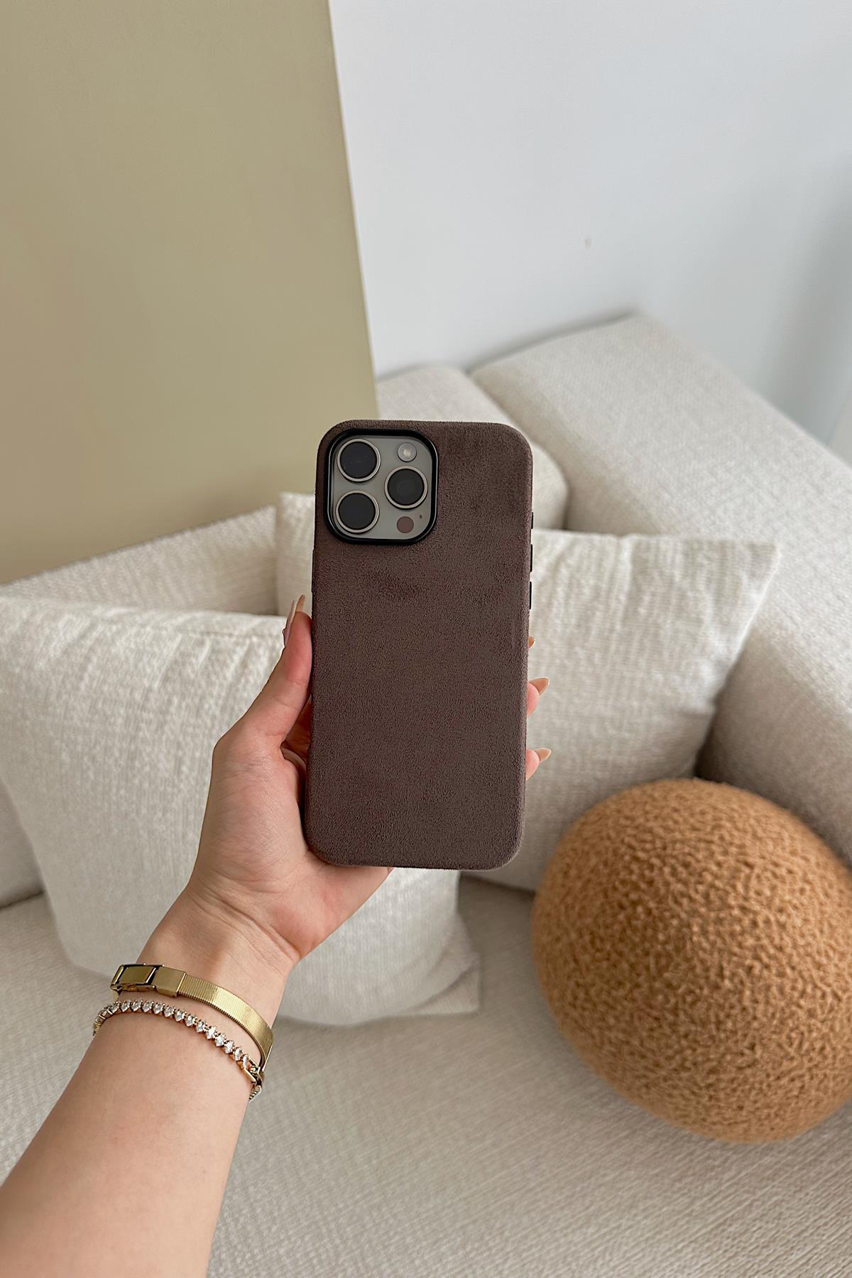 Velvet Telefon Kılıfı Kahve