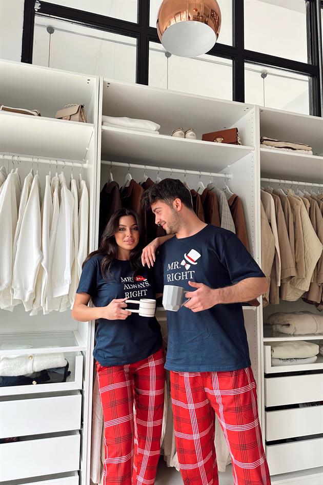 Erkek Kare Desen Çift Pijama Takımı - My Love Butik | Modadaki Göz Alıcı  Şıklık