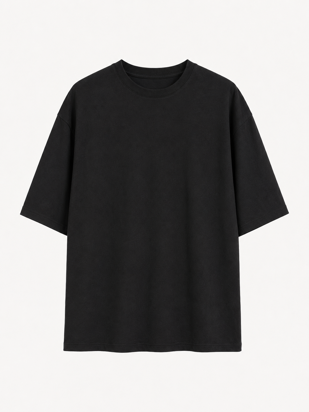 Basic Bisiklet Yaka Tshirt SİYAH