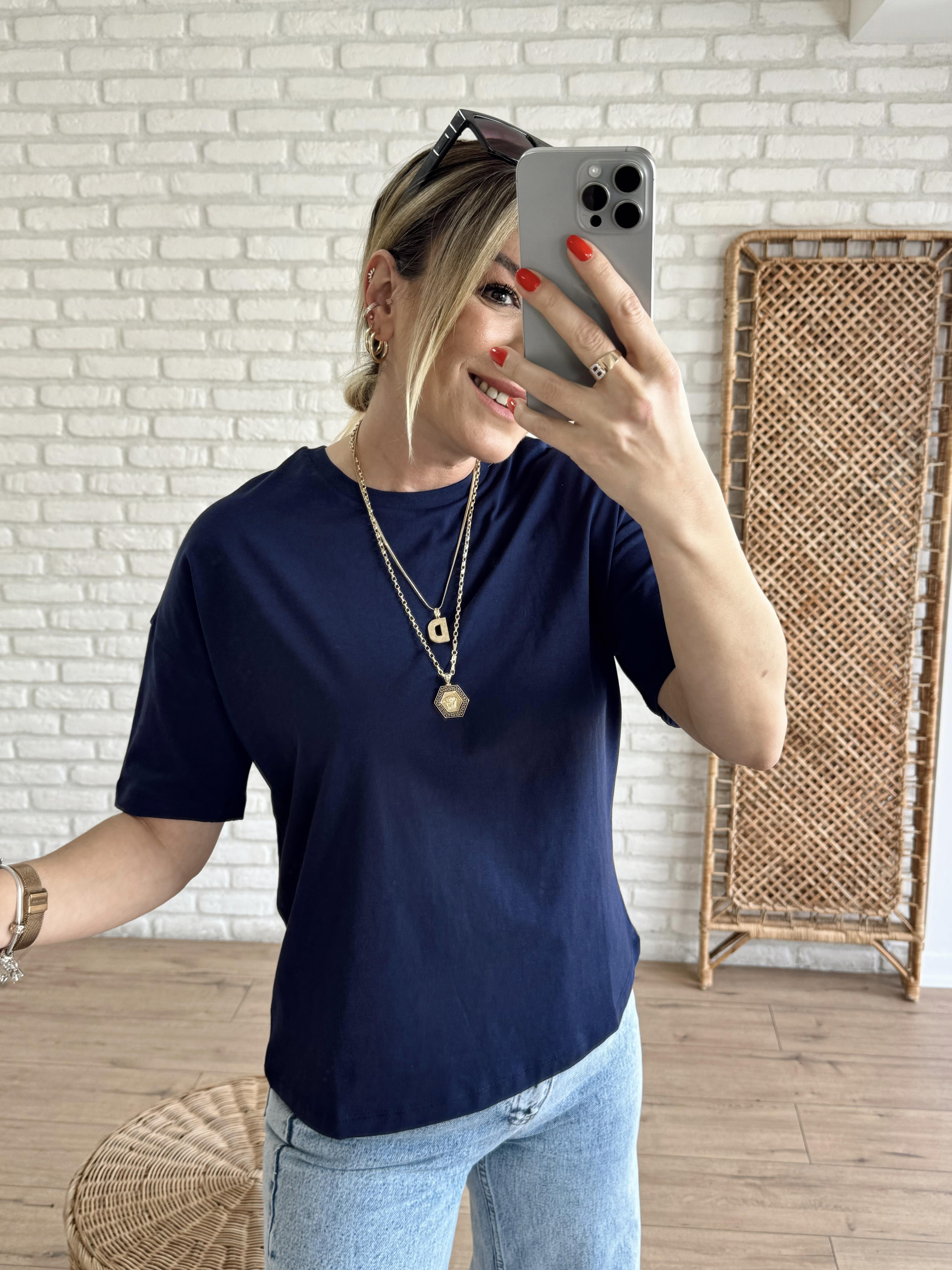 Basic Casual Tshirt LACİVERT