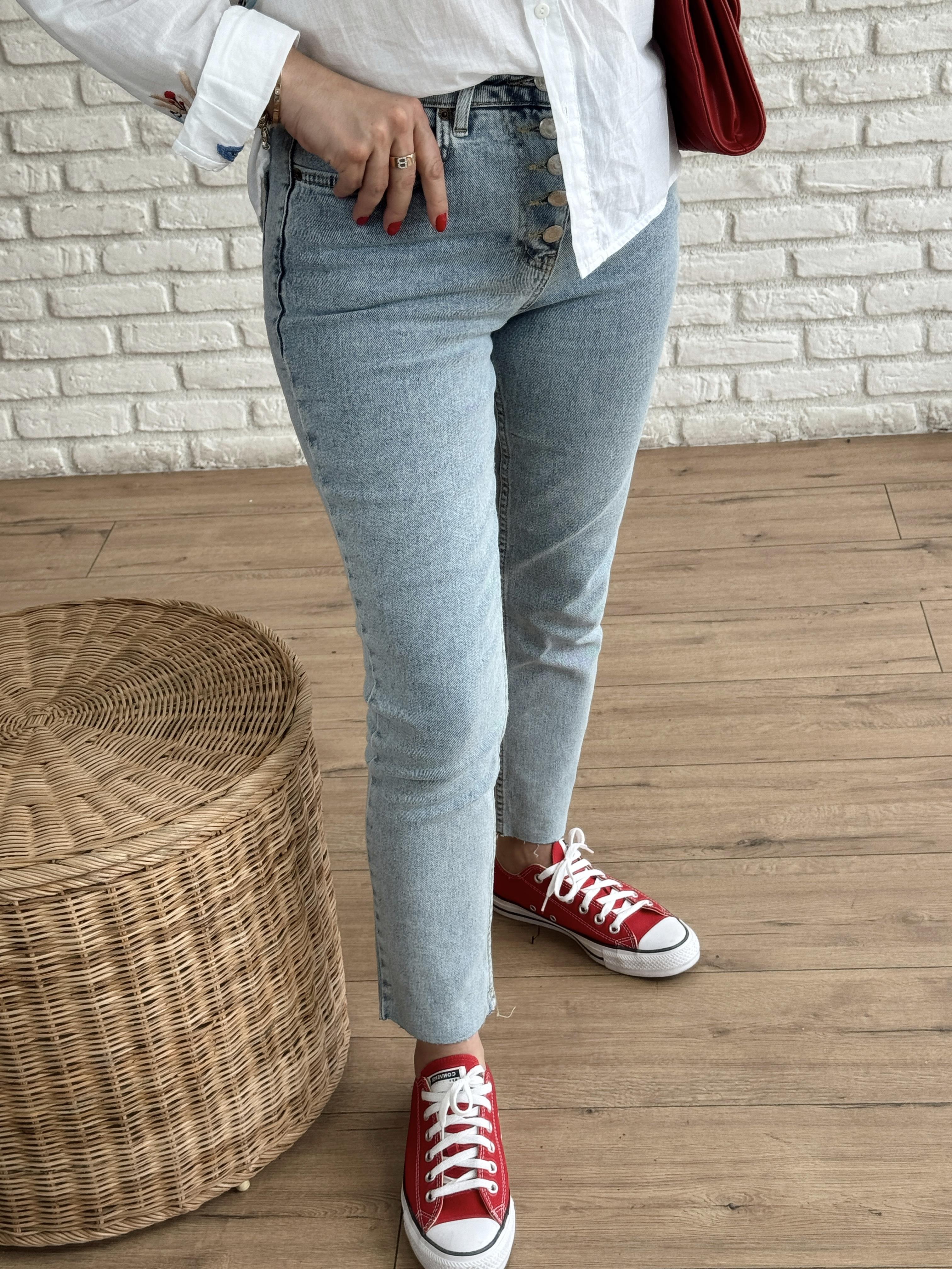 Beş Düğmeli Boyfit Jean KAR YIKAMA