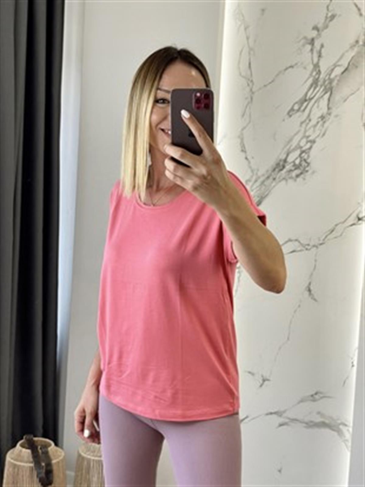 BİSİKLET YAKA BASİC THSİRT PEMBE