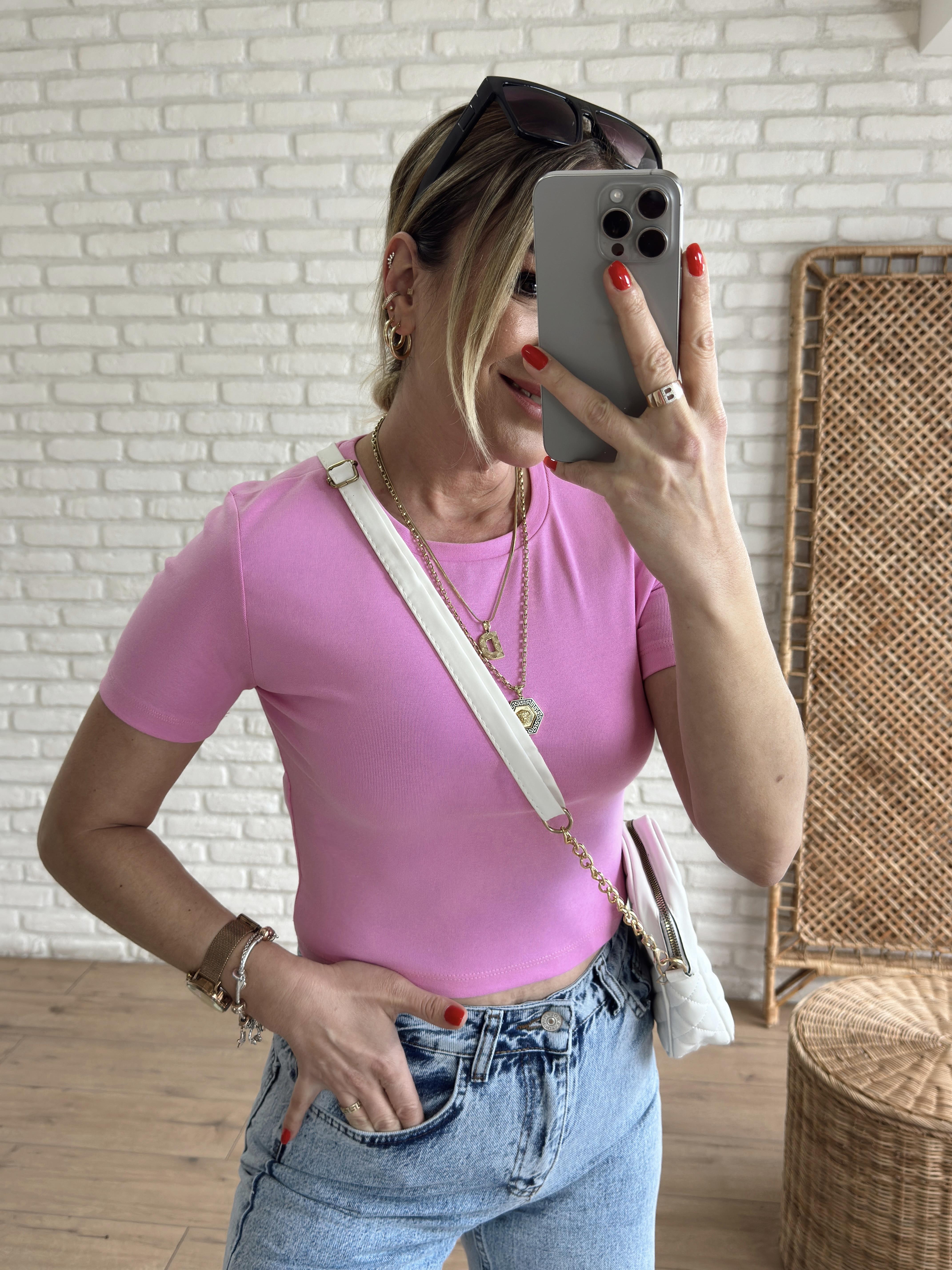 Crop Tshirt PEMBE