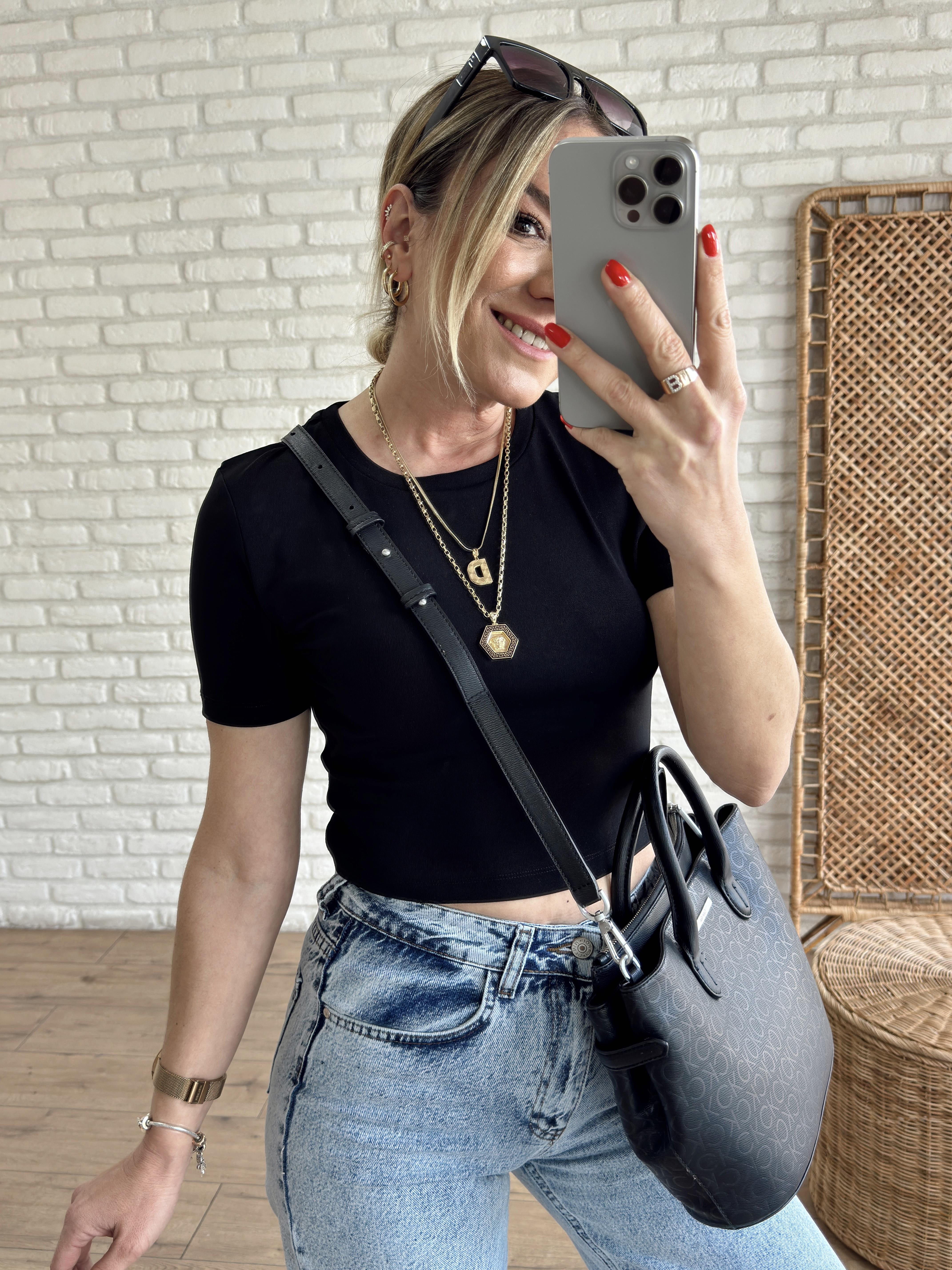 Crop Tshirt SİYAH