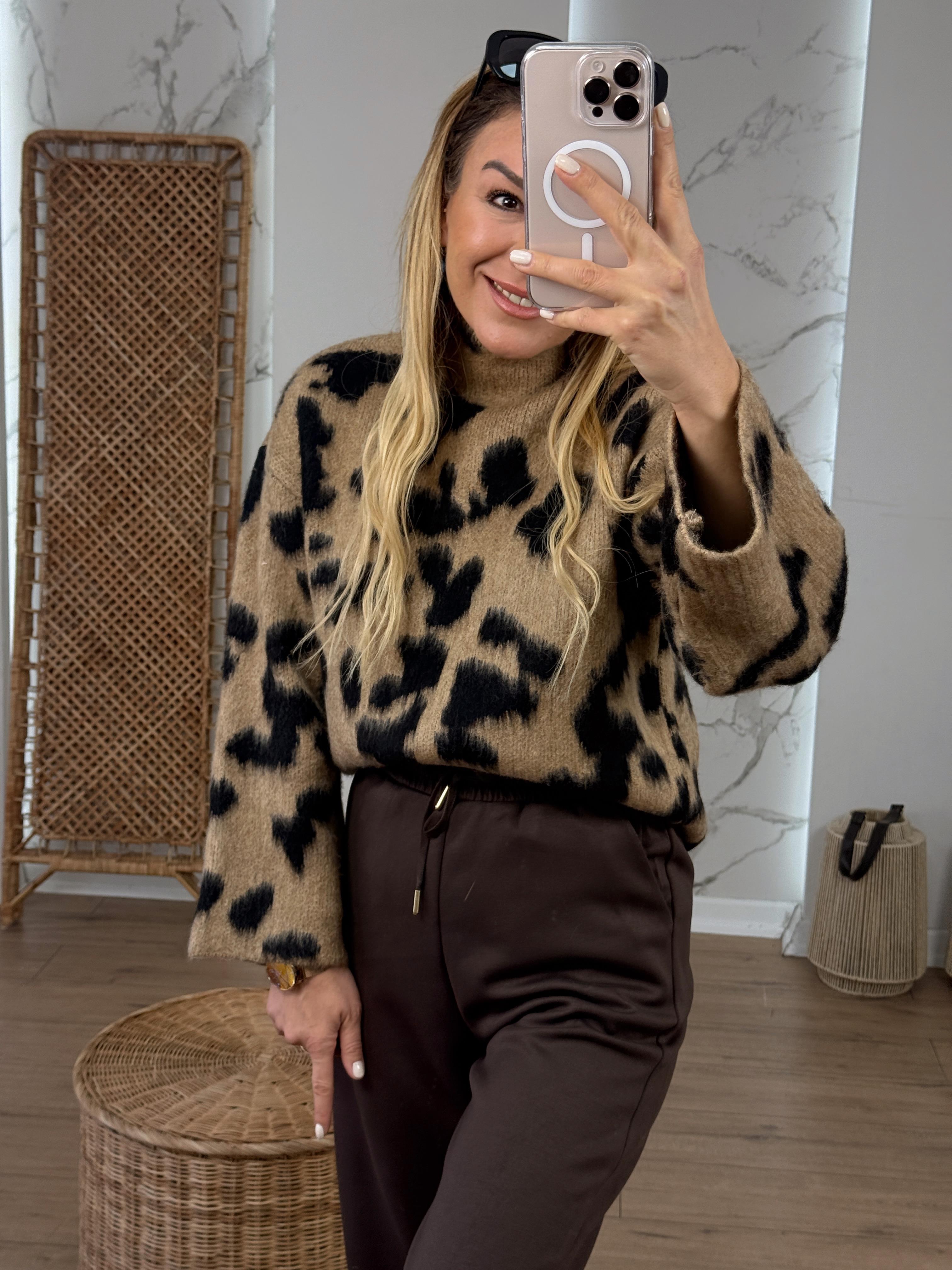 Dik Yaka Leopar Desen Kazak CAMEL