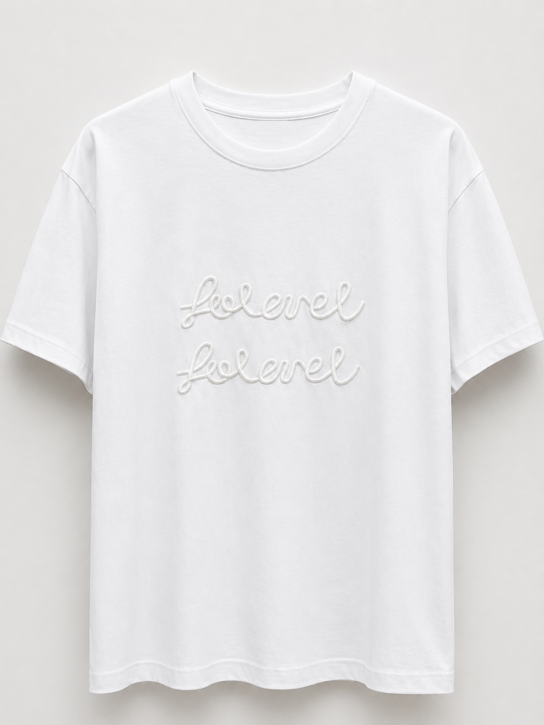 Kabartma Nakışlı Tshirt BEYAZ