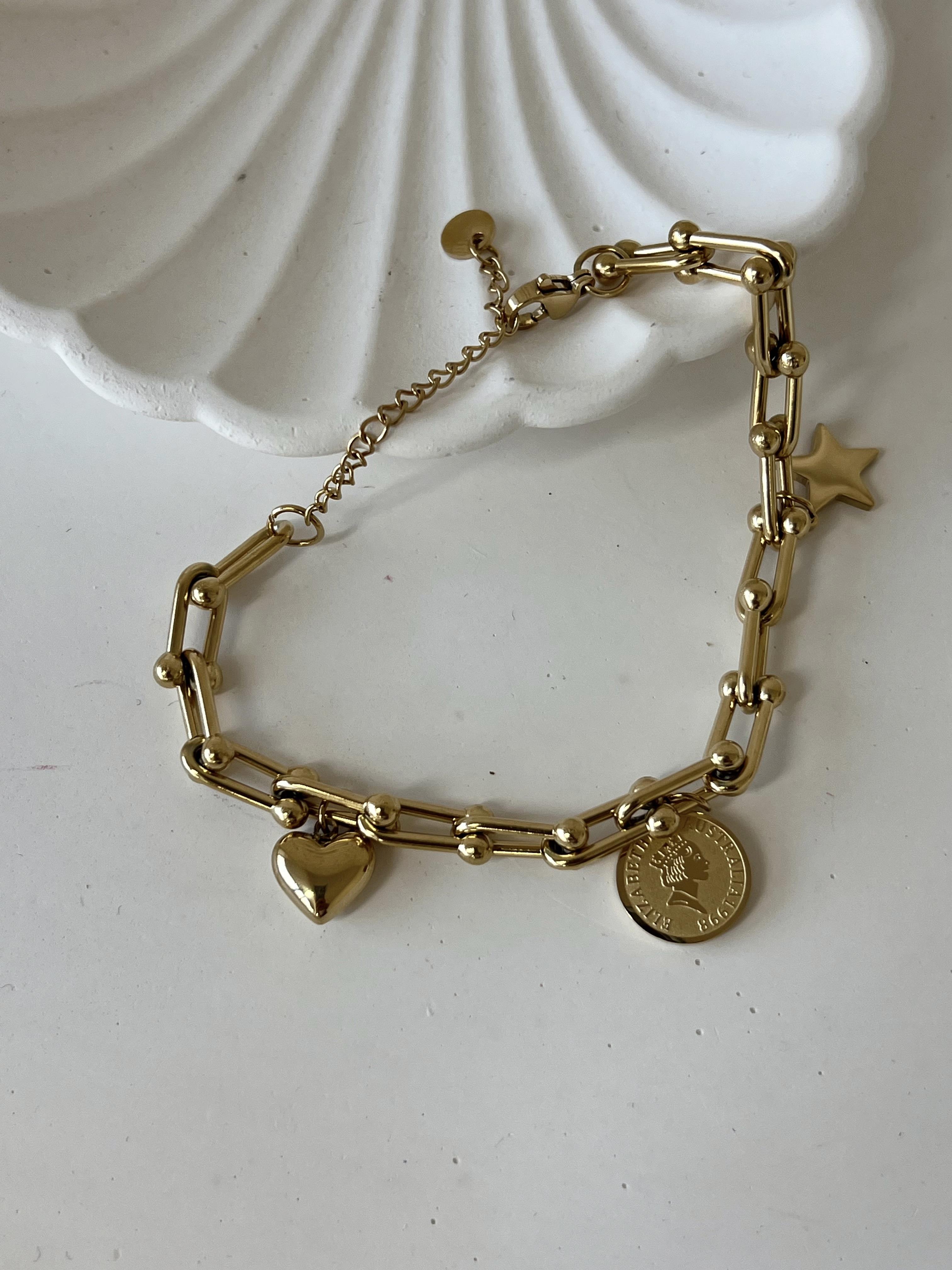 Kalp Sallantılı Tiffany Bileklik GOLD