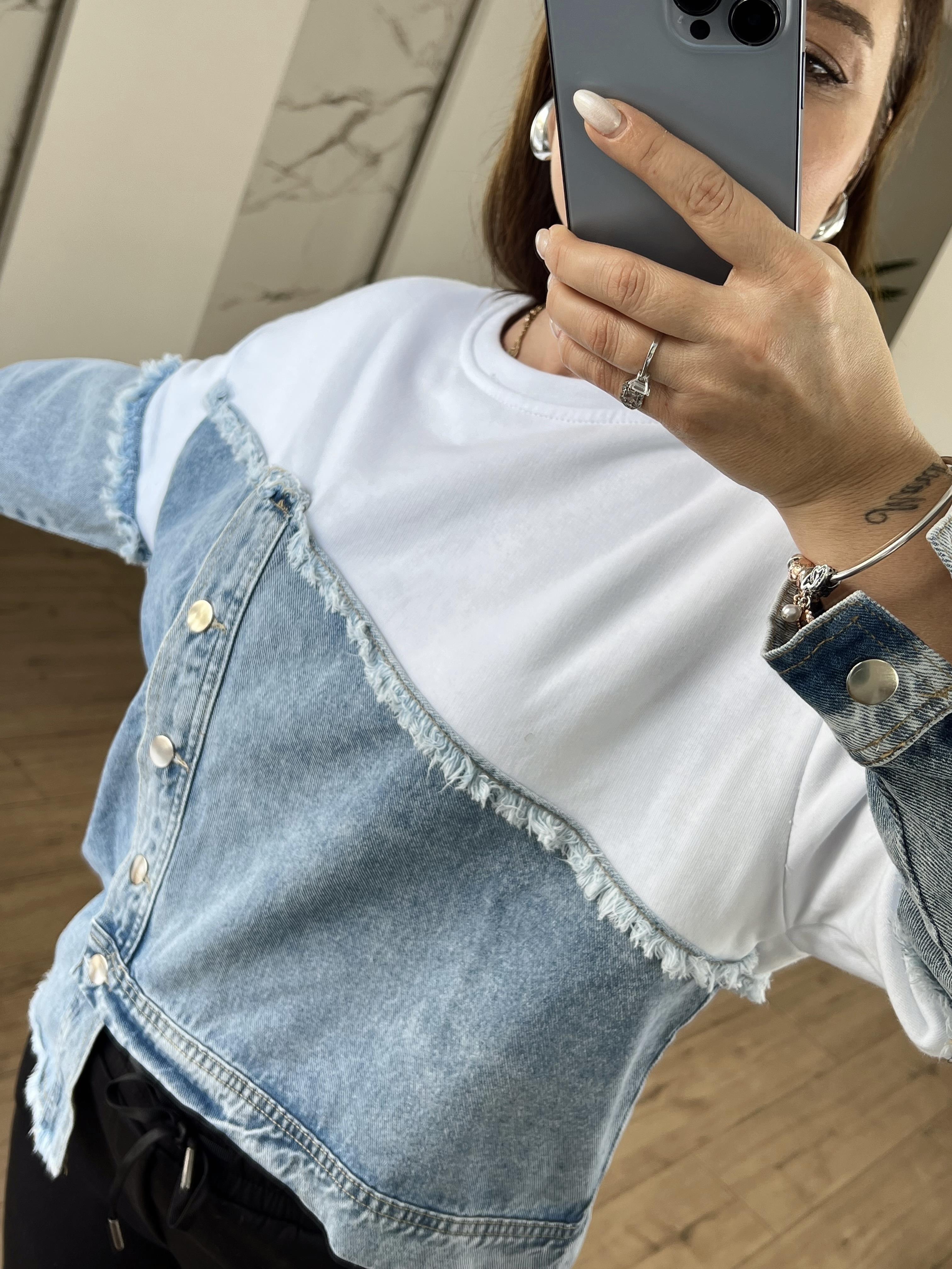 Kot Detaylı Tasarım Sweat BEYAZ