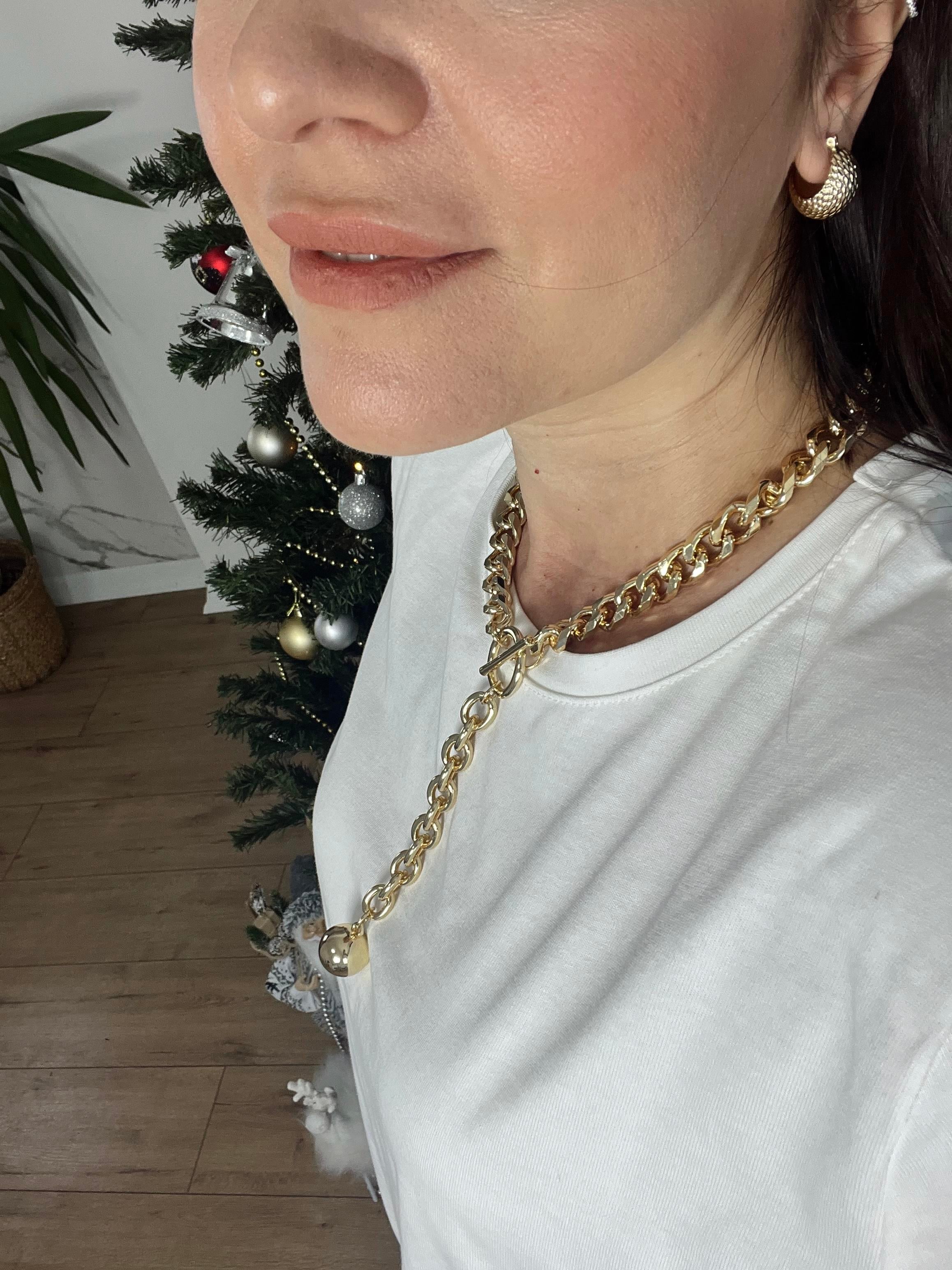 Küre Uçlu Zincir Kolye GOLD