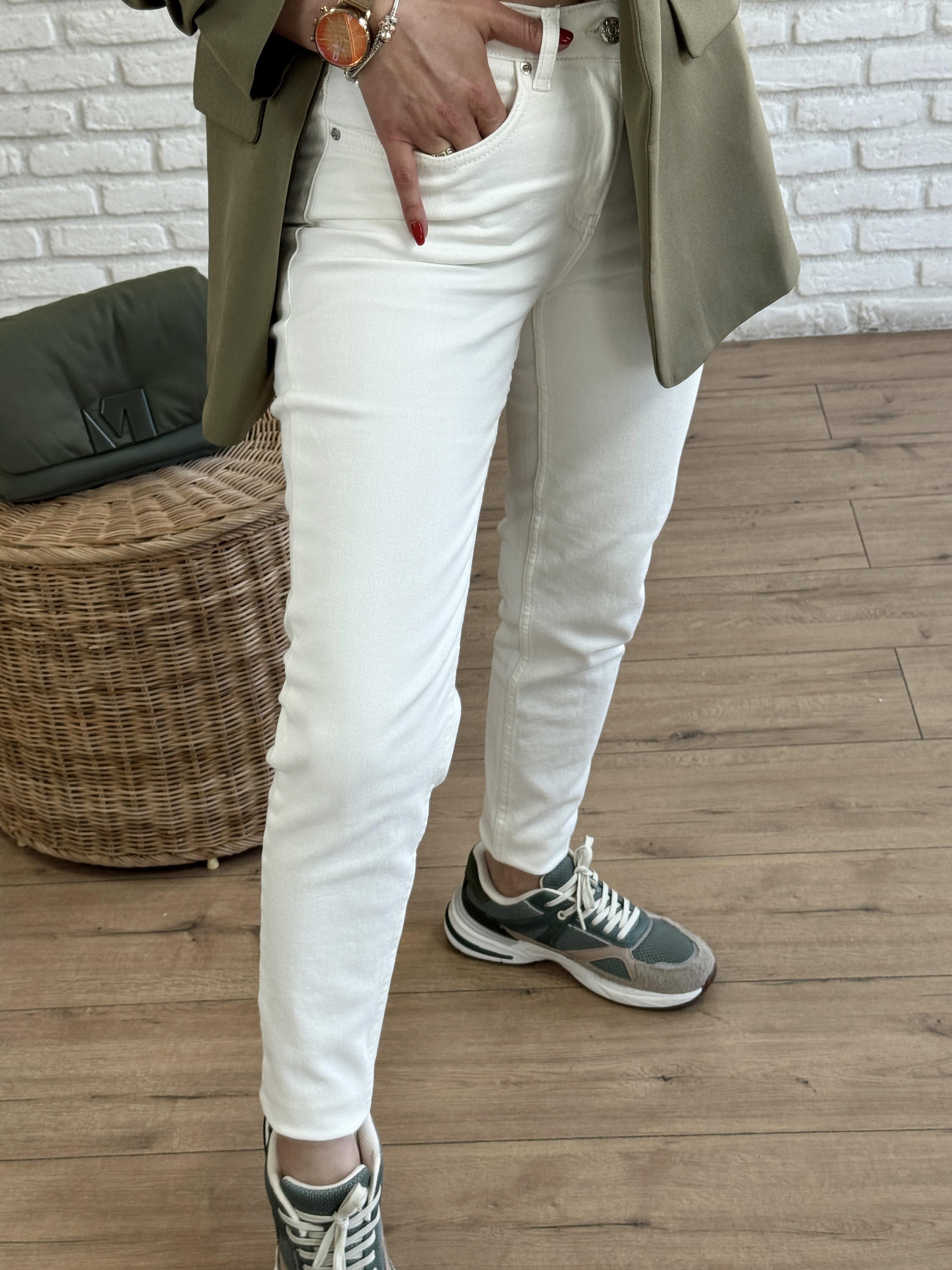 Likralı Slim Boyfriend Jean EKRU