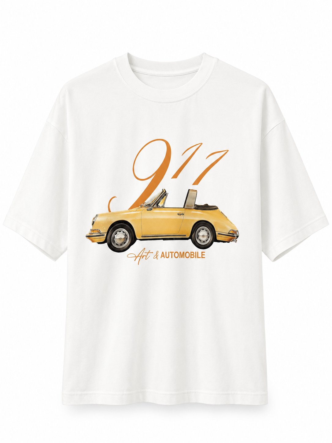 Otomobil Baskılı Tshirt EKRU