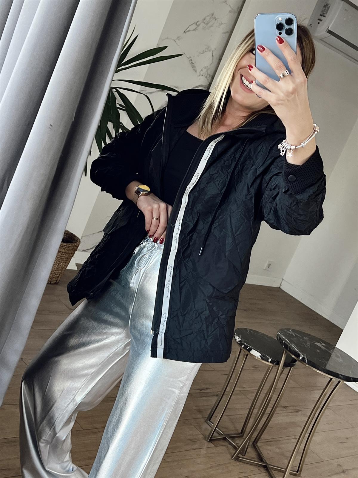 Paraşüt Kumaş Yağmurluk SİYAH