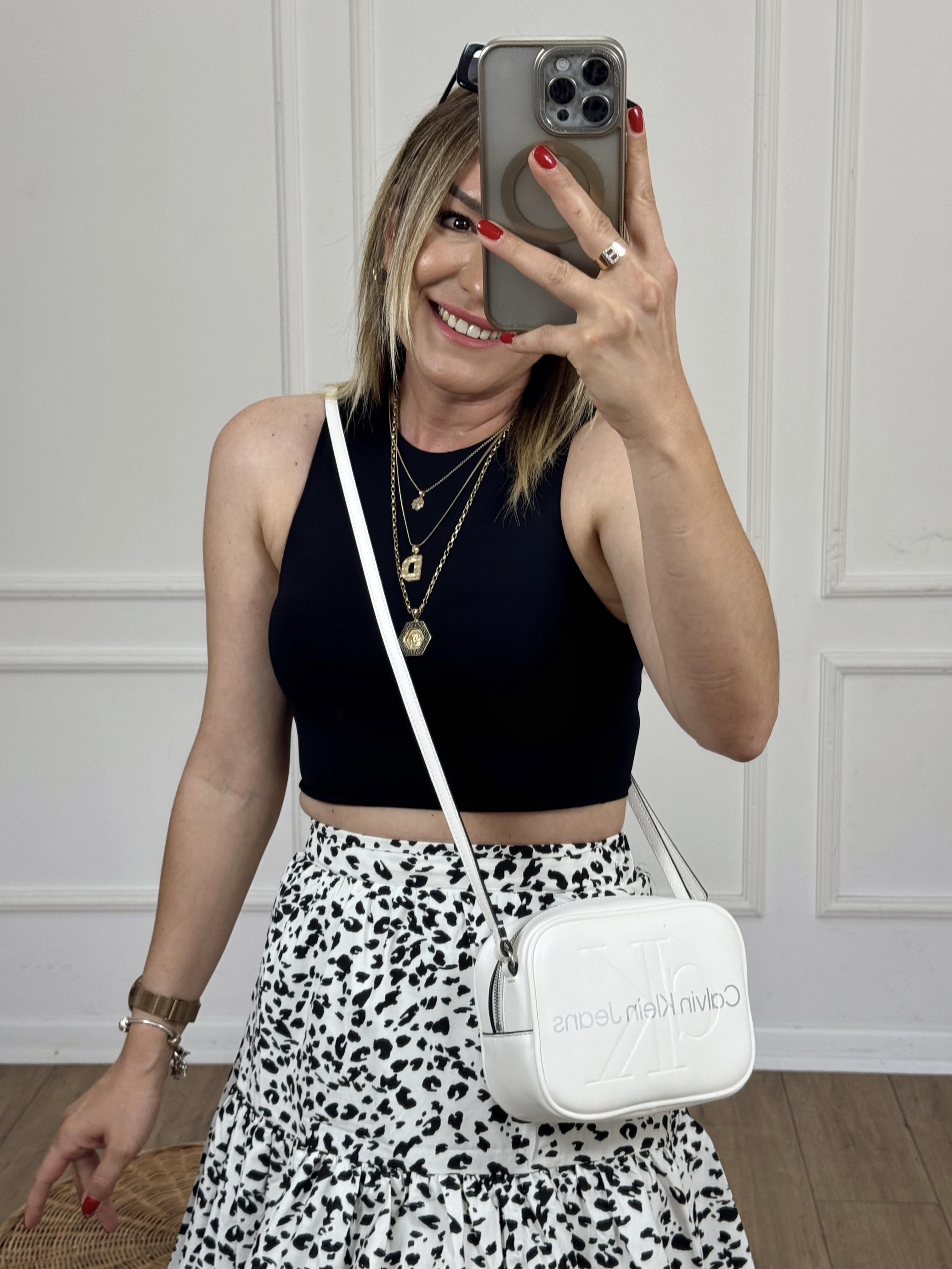 Poliamid Crop Top SİYAH