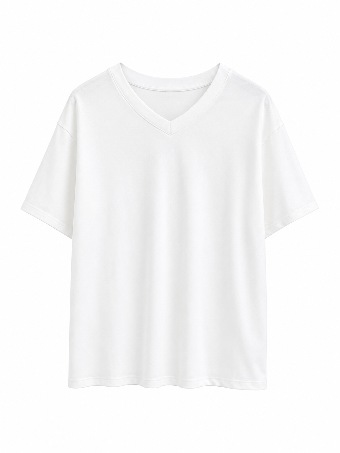 V Yaka Tshirt BEYAZ