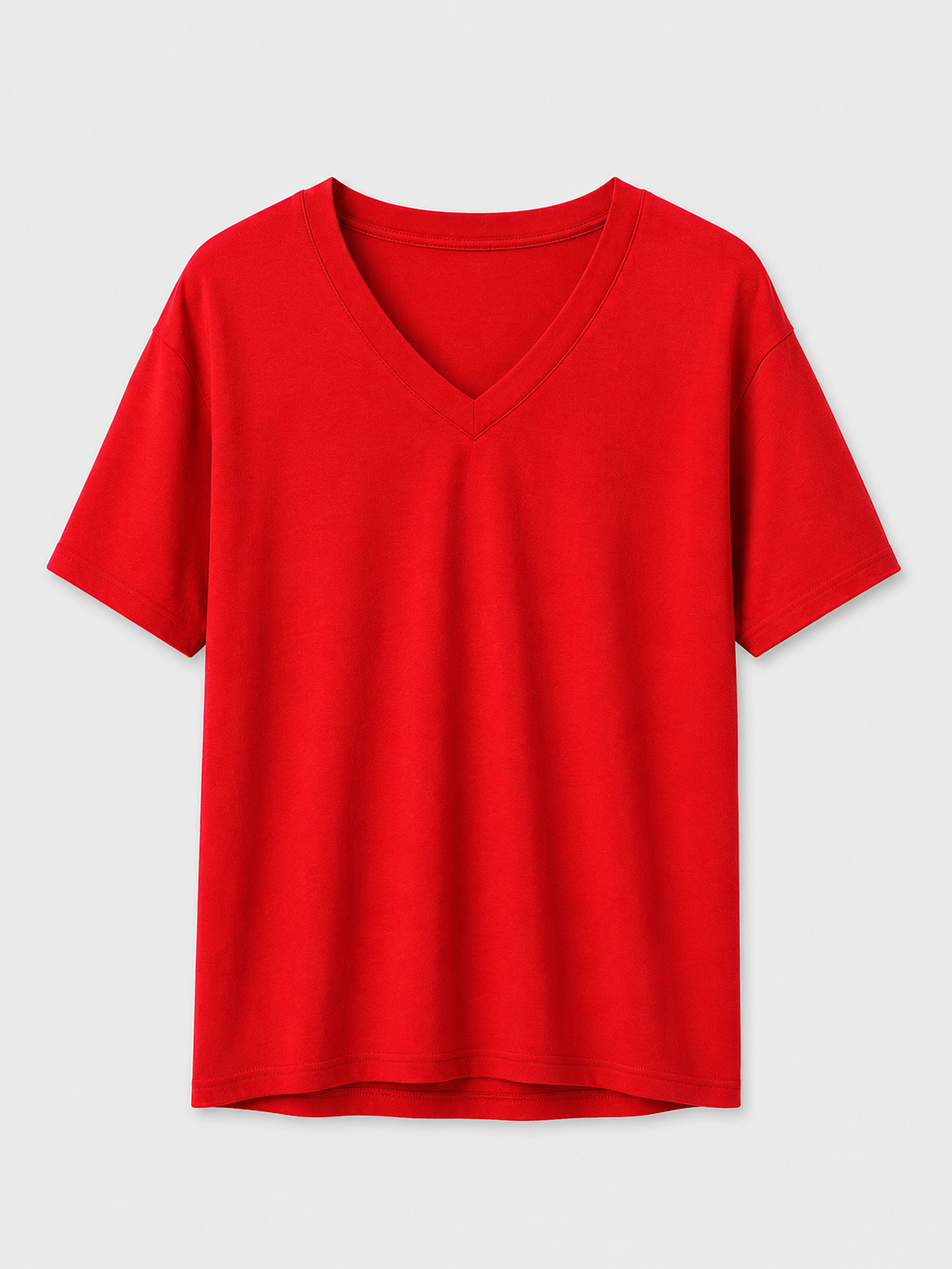 V Yaka Tshirt KIRMIZI