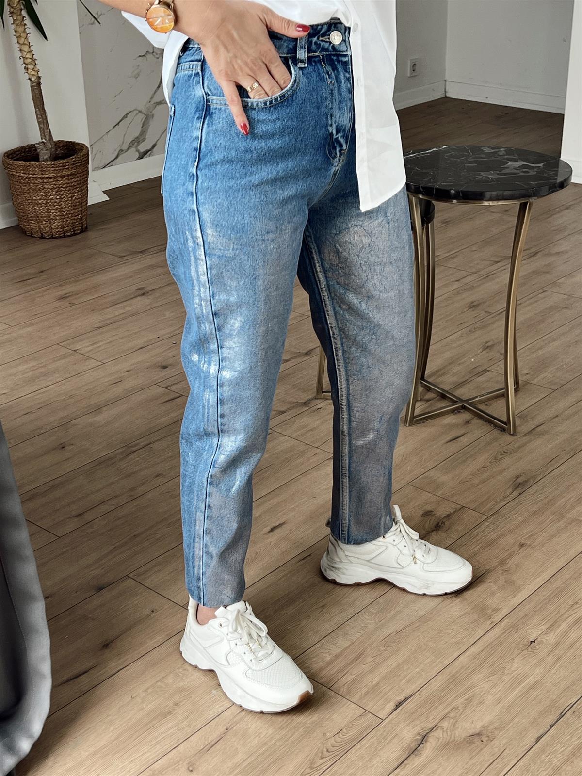 Varak Baskılı Jean MAVİ