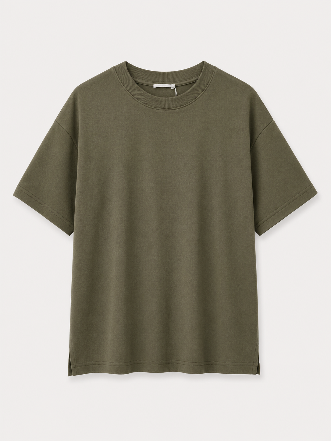 Yanları Yırtmaçlı Tshirt HAKİ
