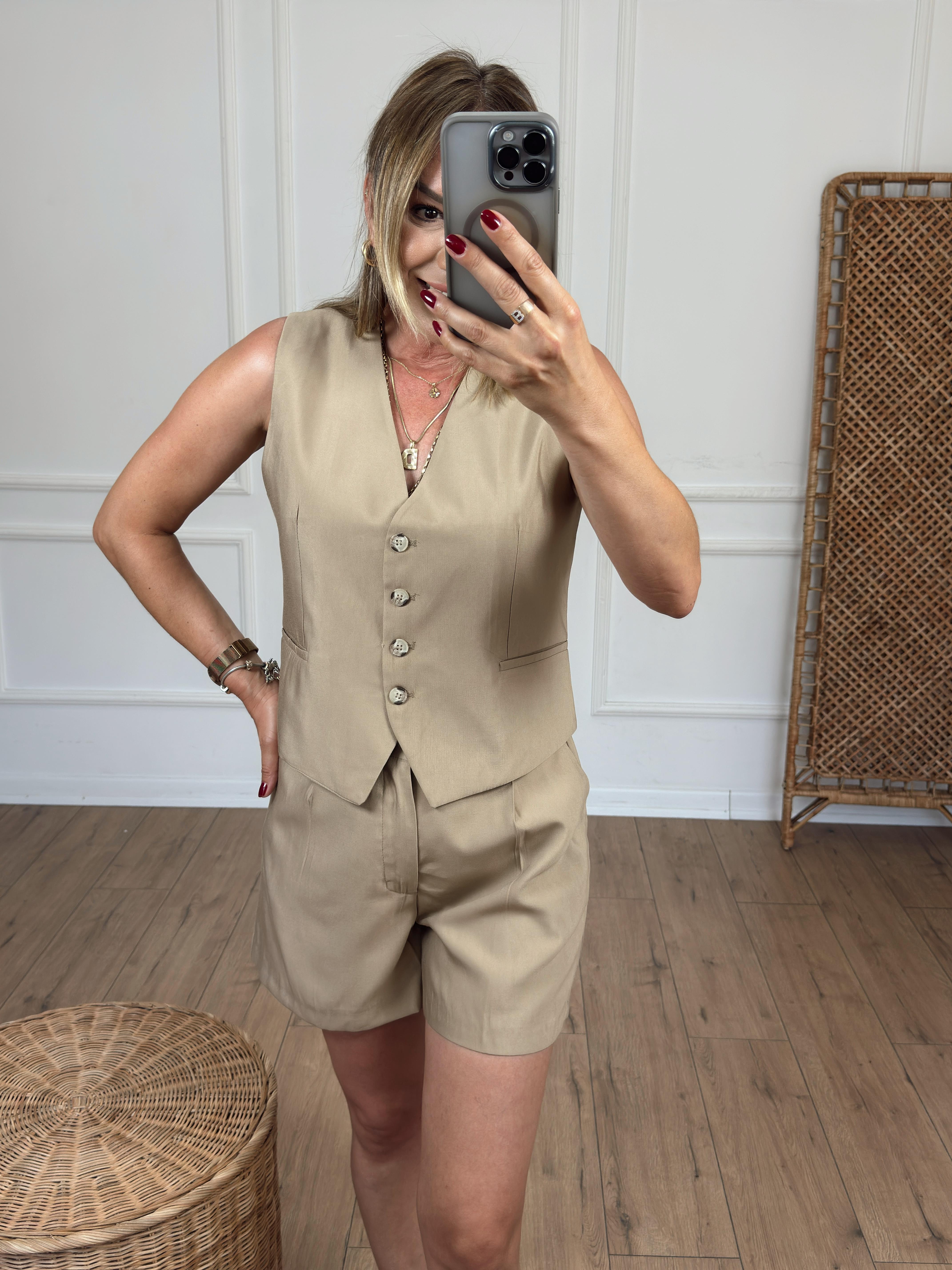 Yelekli Şort Takım CAMEL