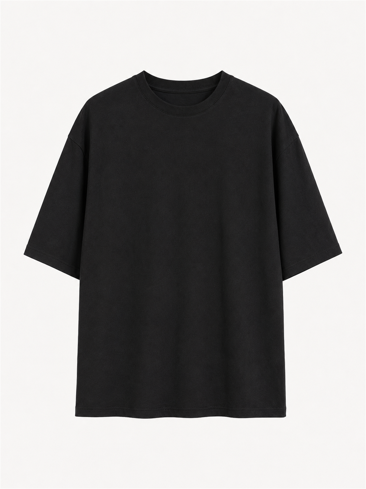 Basic Bisiklet Yaka Tshirt SİYAH