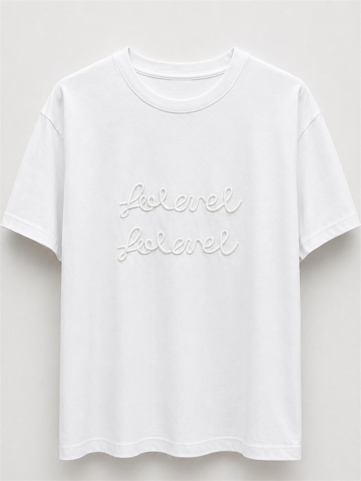 Kabartma Nakışlı Tshirt BEYAZ