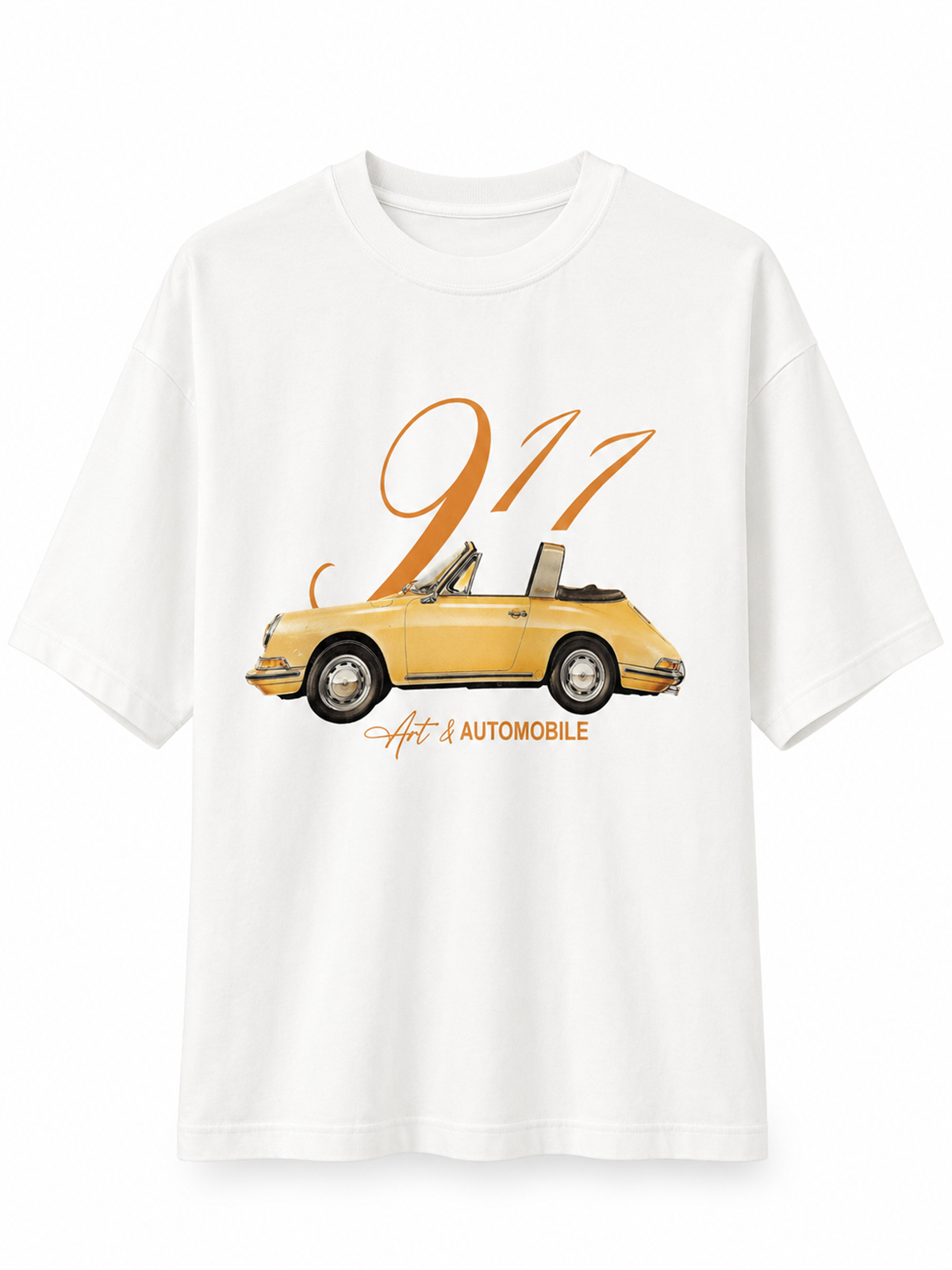 Otomobil Baskılı Tshirt EKRU