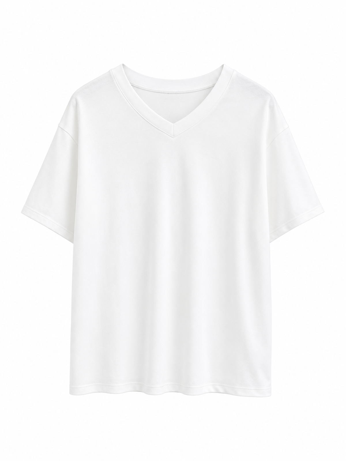 V Yaka Tshirt BEYAZ
