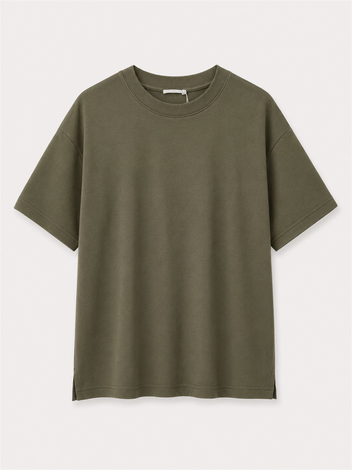 Yanları Yırtmaçlı Tshirt HAKİ