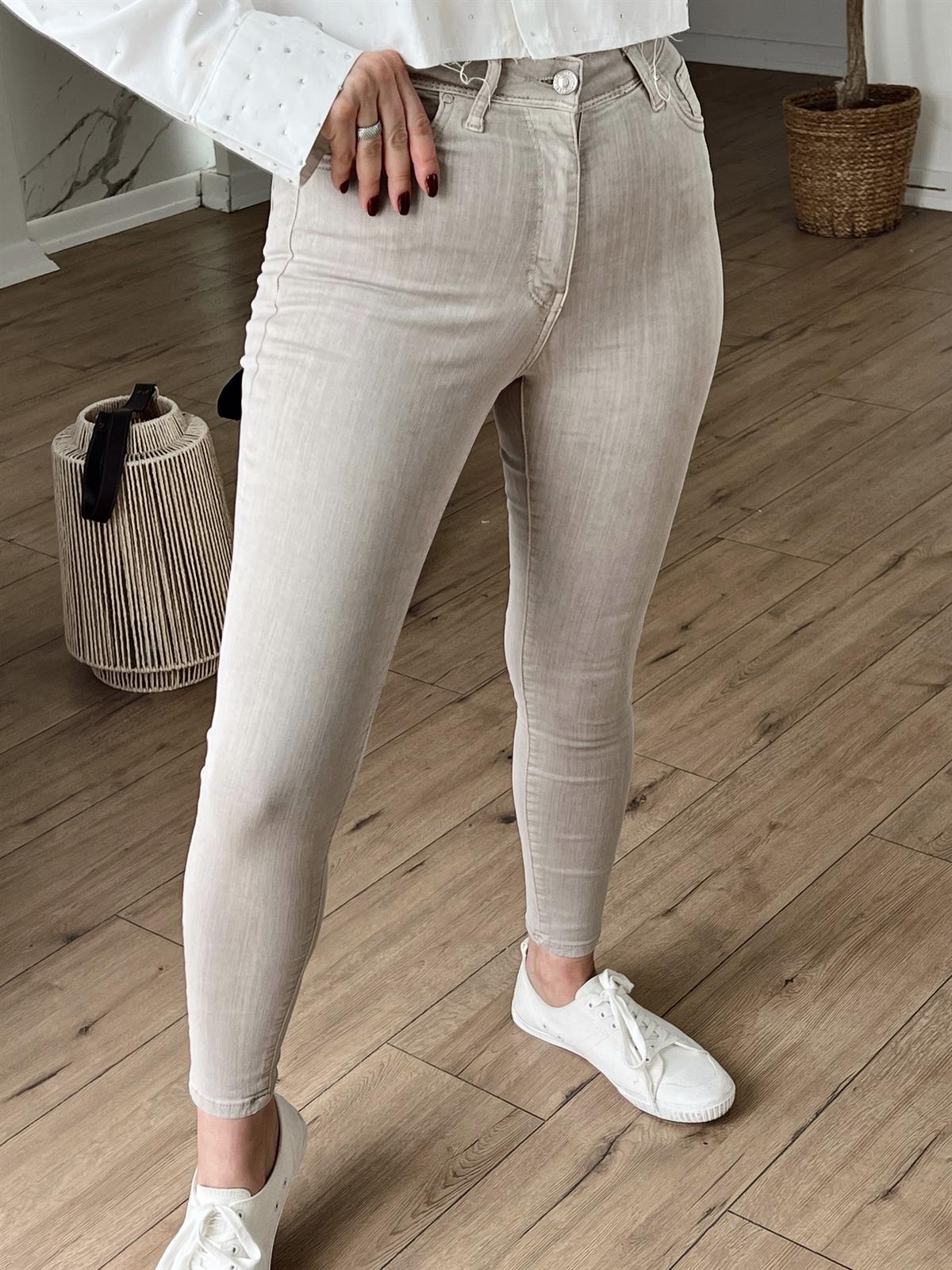 2145 YÜKSEK BEL SKİNNY JEAN VİZON