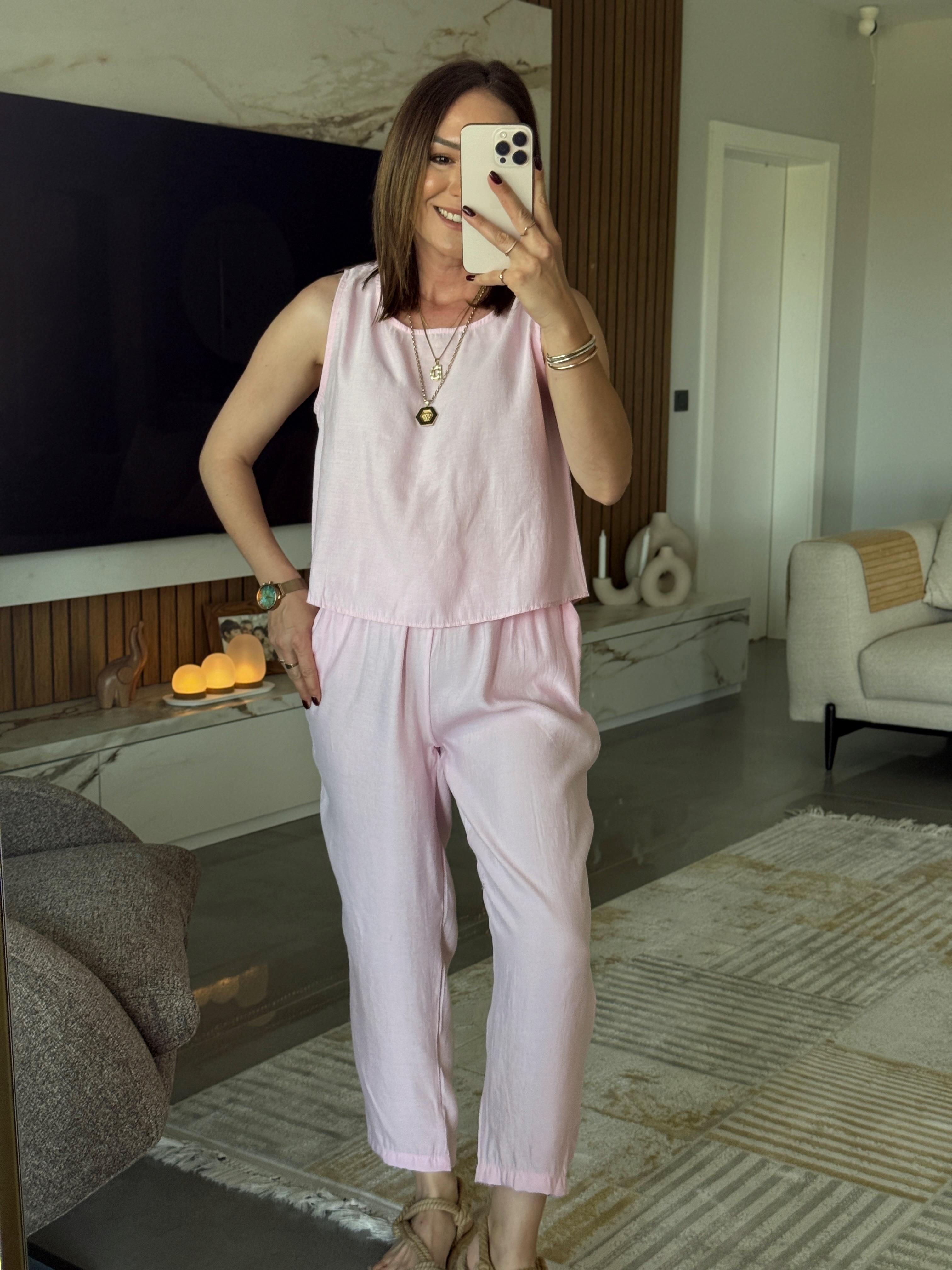 Askılı İkili Takım PEMBE