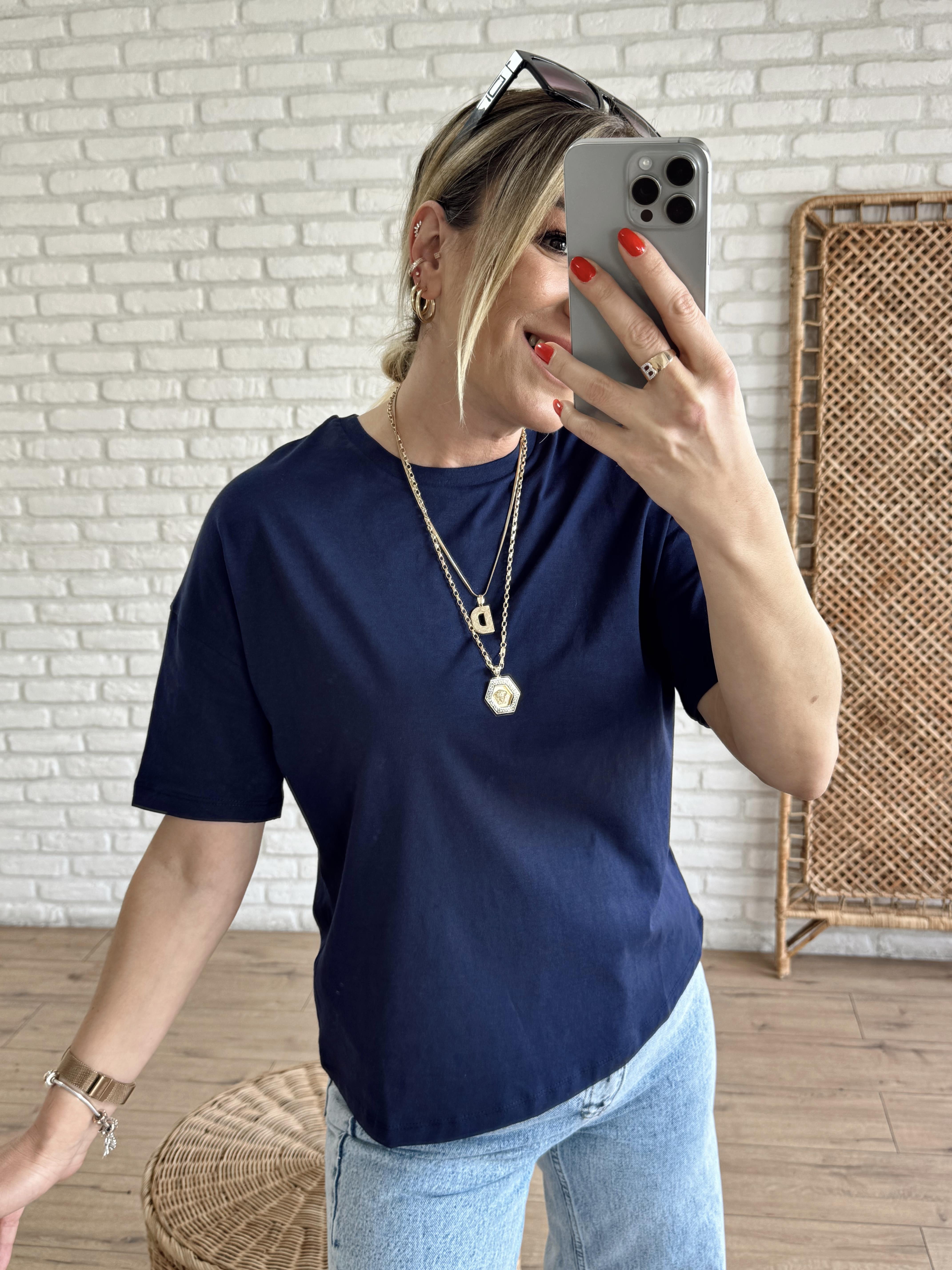 Basic Casual Tshirt LACİVERT